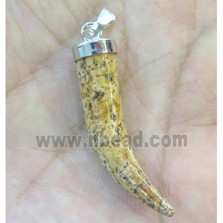 Picture Jasper Horn Pendant