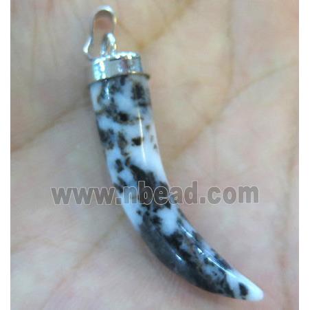 snowflake jasper pendant, horn