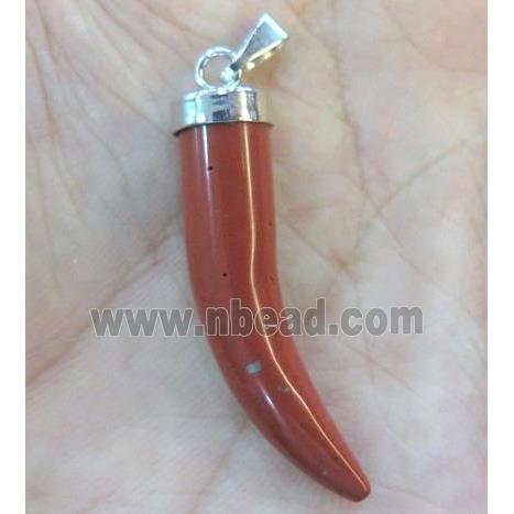 red jasper horn pendant