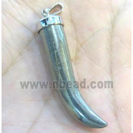 pyrite horn pendant