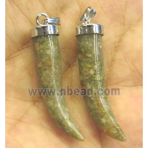 green jade horn pendant