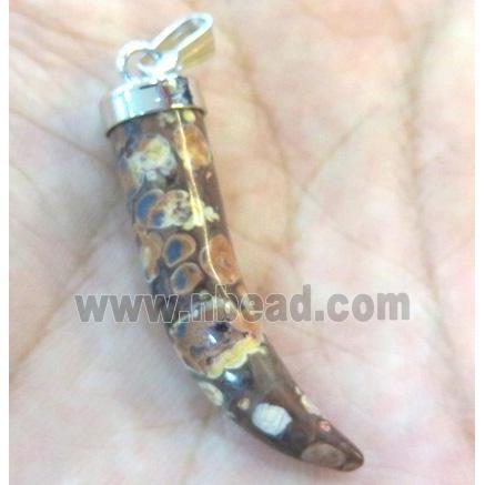 rhyolite horn pendant