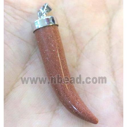 gold sendstone horn pendant