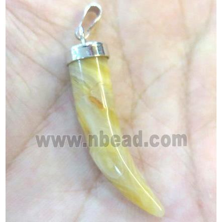 yellow jade horn pendant