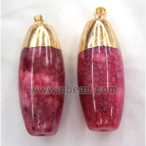 red agate pendant, barrel