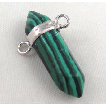 malachite bullet pendant with 2holes