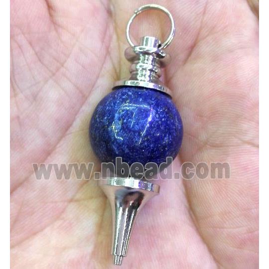 lapis lazuli pendant, platinum plated