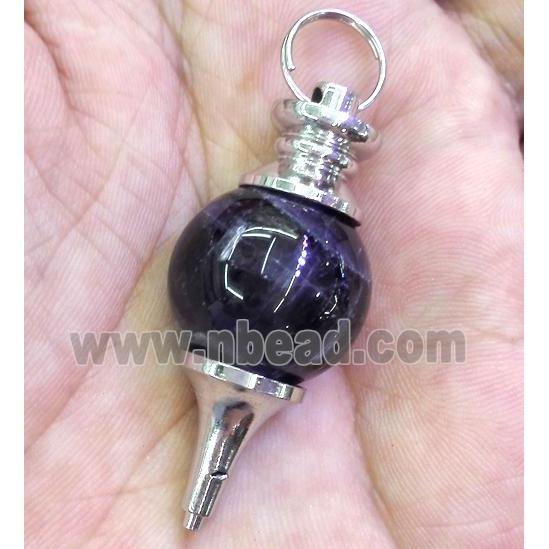 Amethyst pendant, platinum plated