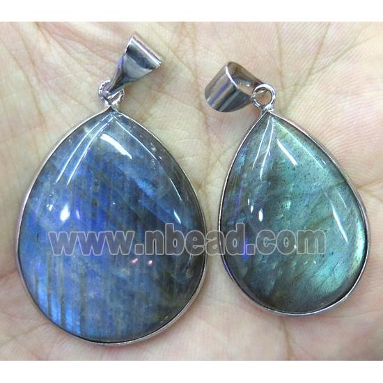 Labradorite pendant, teardrop, AA-grade