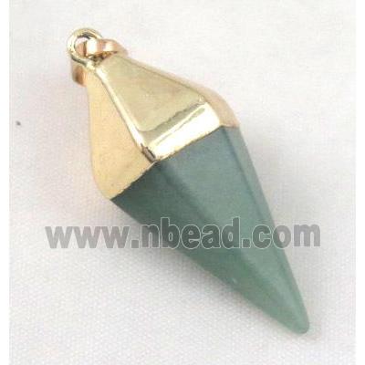 green aventurine bullet pendant