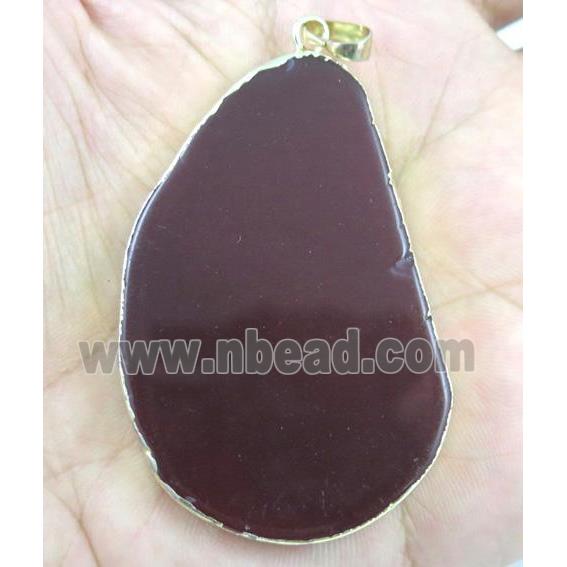 red agate teardrop pendant