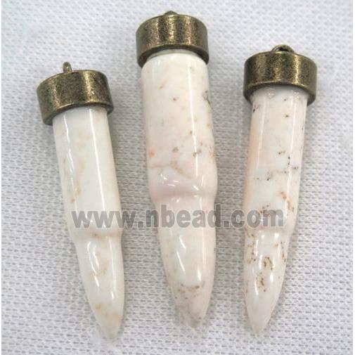 white turquoise pendant, bullet