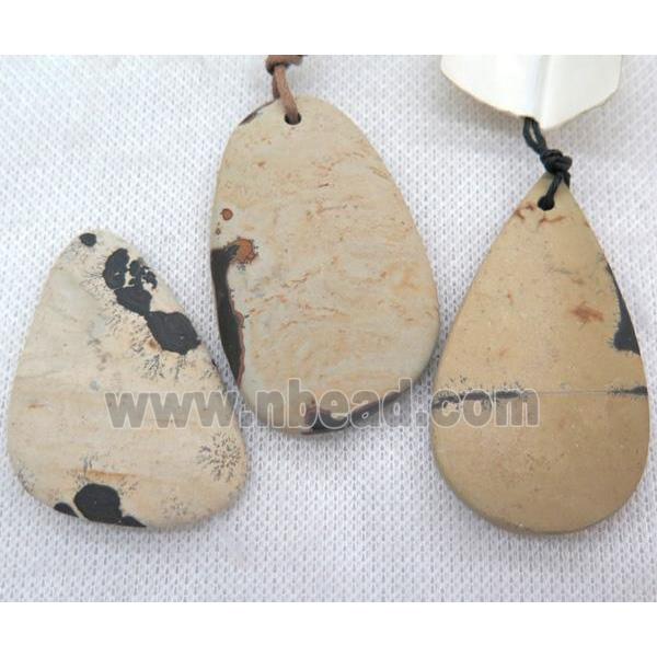 yellow chohua jasper pendant, freeform