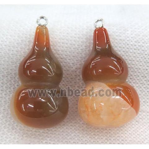 orange agate gourd pendant