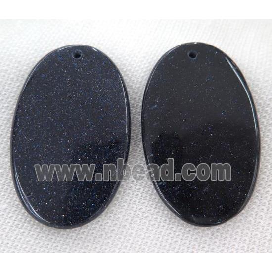 blue SandStone oval pendant