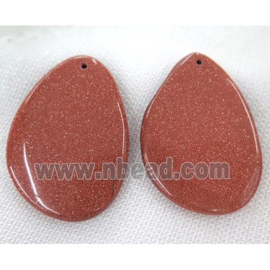 gold SandStone pendant, oval