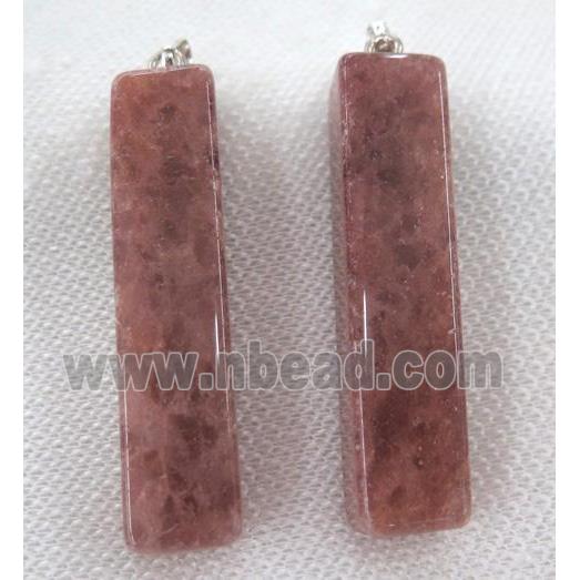 strawberry quartz pendant, column