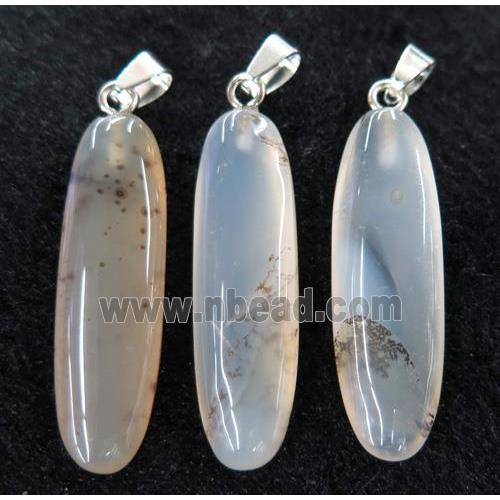 Heihua Agate oval pendant