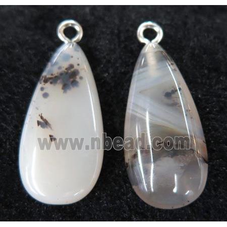 Heihua Agate teardrop pendant