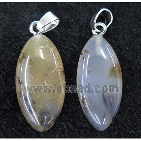 Heihua Agate Marquise horse-eye pendant