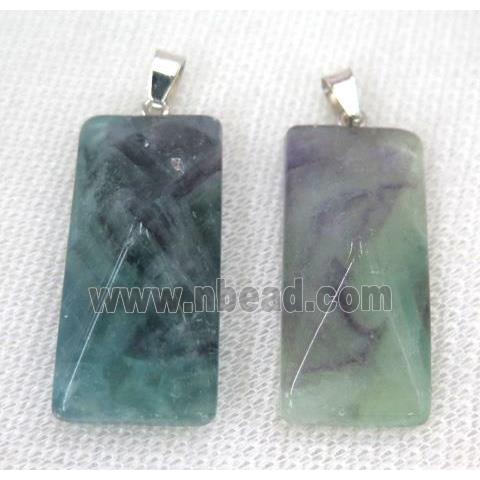 Fluorite rectangle pendant, point