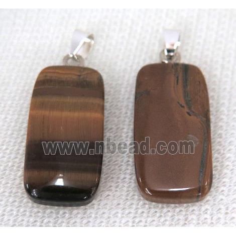 tiger eye stone rectangle pendant