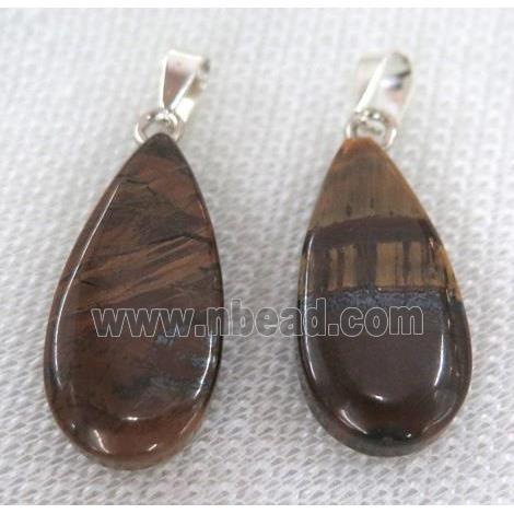 tiger eye stone pendant, teardrop