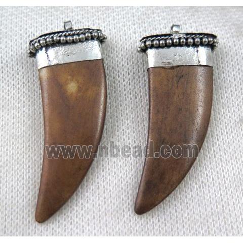 brown bone horn pendant