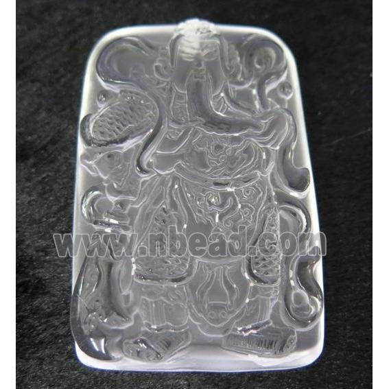 white crystal quartz buddha pendant, frosted