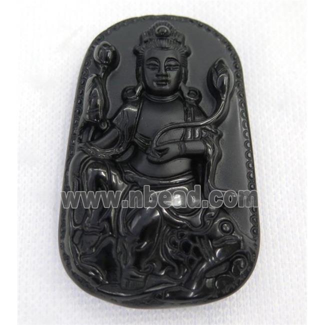 black Obsidian buddha pendant