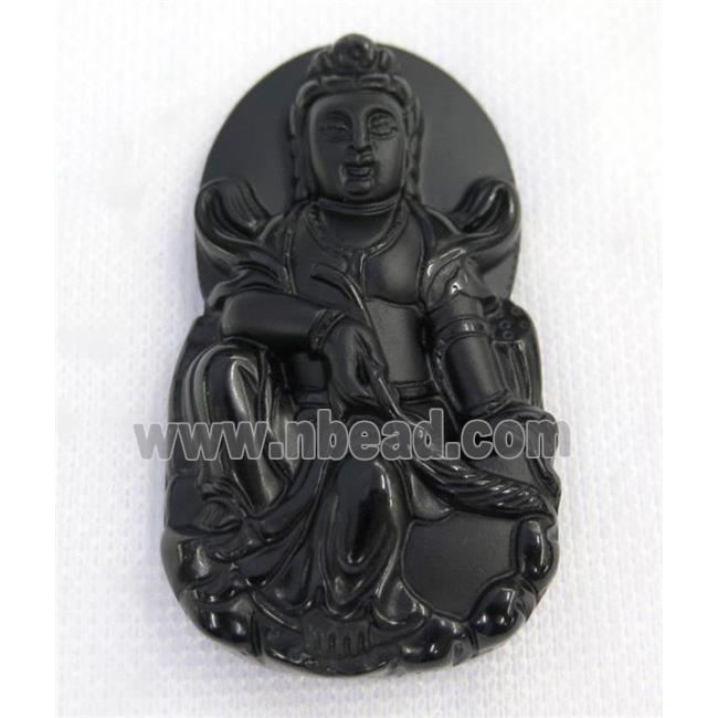 black Obsidian buddha pendant