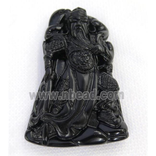 black Obsidian buddha pendant