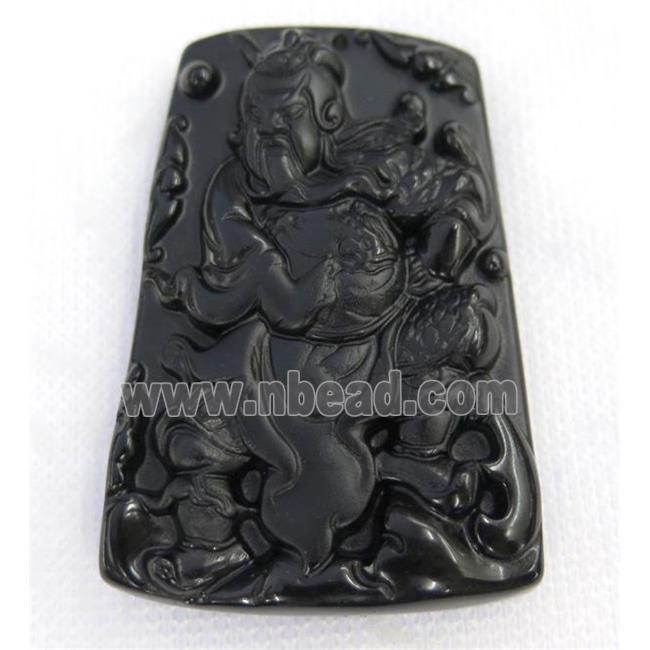 black Obsidian buddha pendant