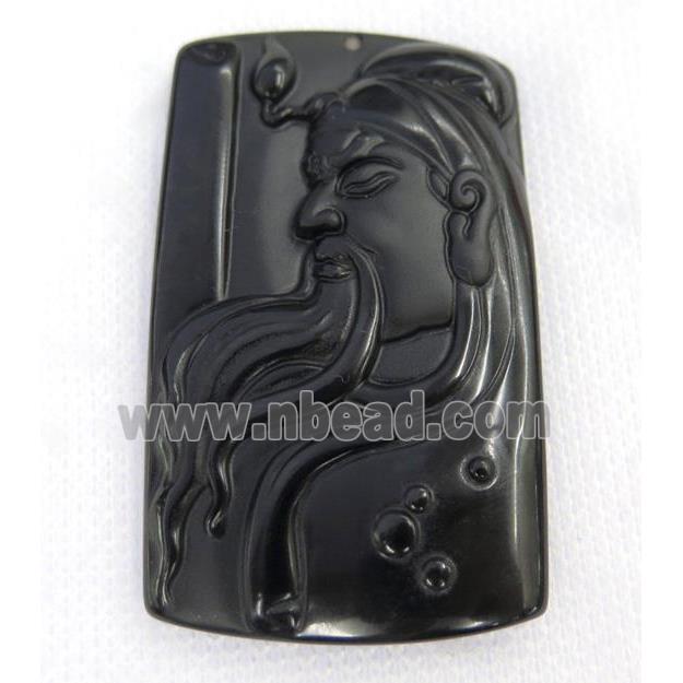 black Obsidian buddha pendant