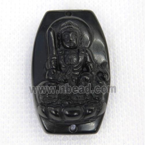 black Obsidian buddha connector