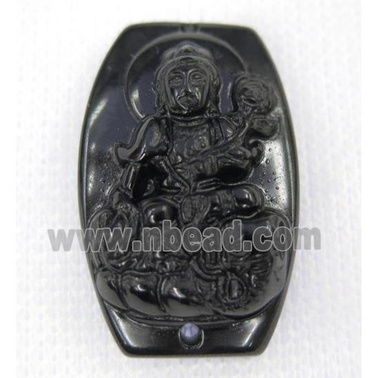 black Obsidian buddha connector