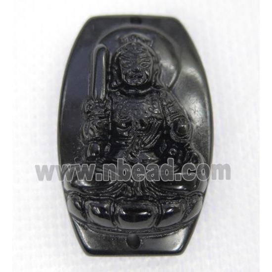 black Obsidian buddha connector