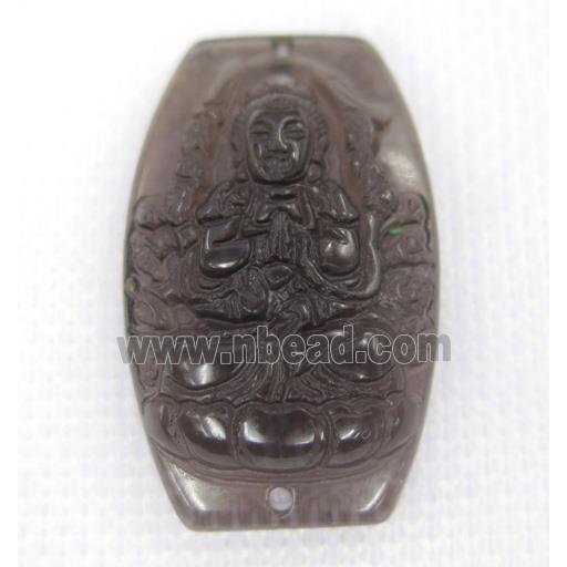 smoky Obsidian buddha connector