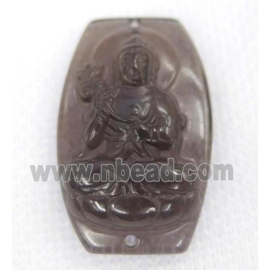 smoky Obsidian buddha connector