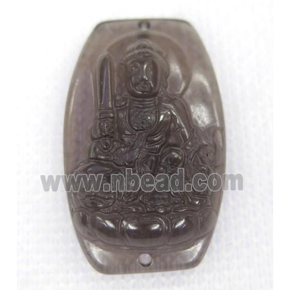 smoky Obsidian buddha connector