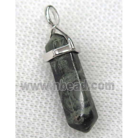 green Kambaba Jasper bullet pendant