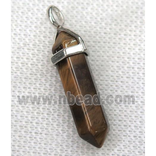 tiger eye stone bullet pendant