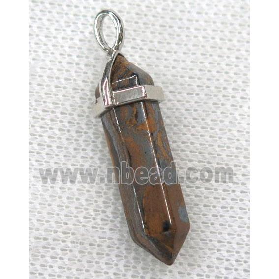 Iron Tiger Eye Stone Bullet Pendant Ferruginous