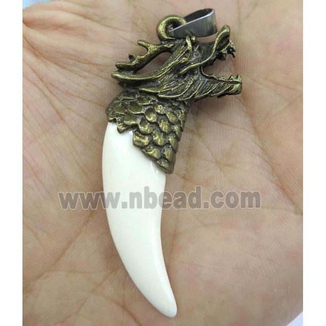 white resin dragon pendant