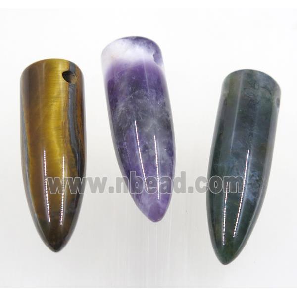 mix gemstone bullet pendant