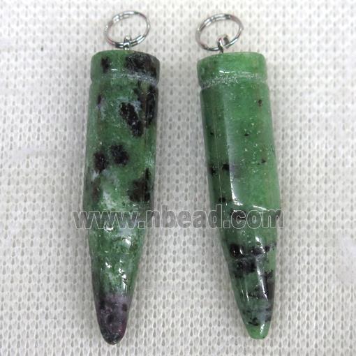 Ruby Zoisite bullet pendant