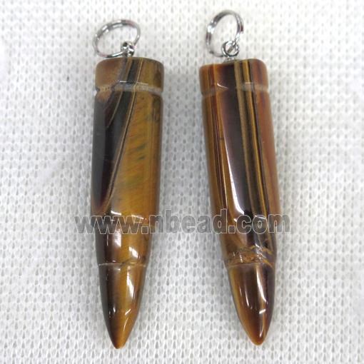 yellow Tiger eye stone bullet pendant