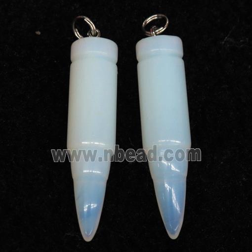 white Opalite bullet pendant