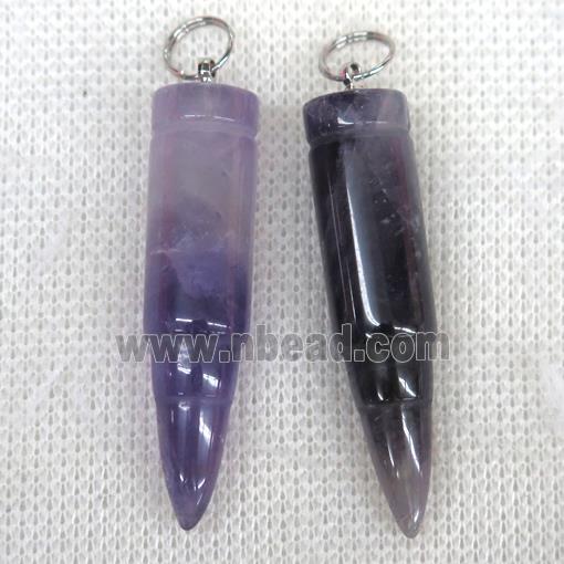 purple Amethyst bullet pendant