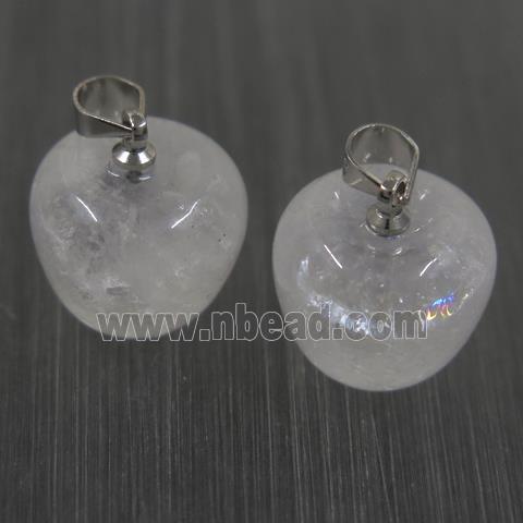 Clear Quartz apple pendant